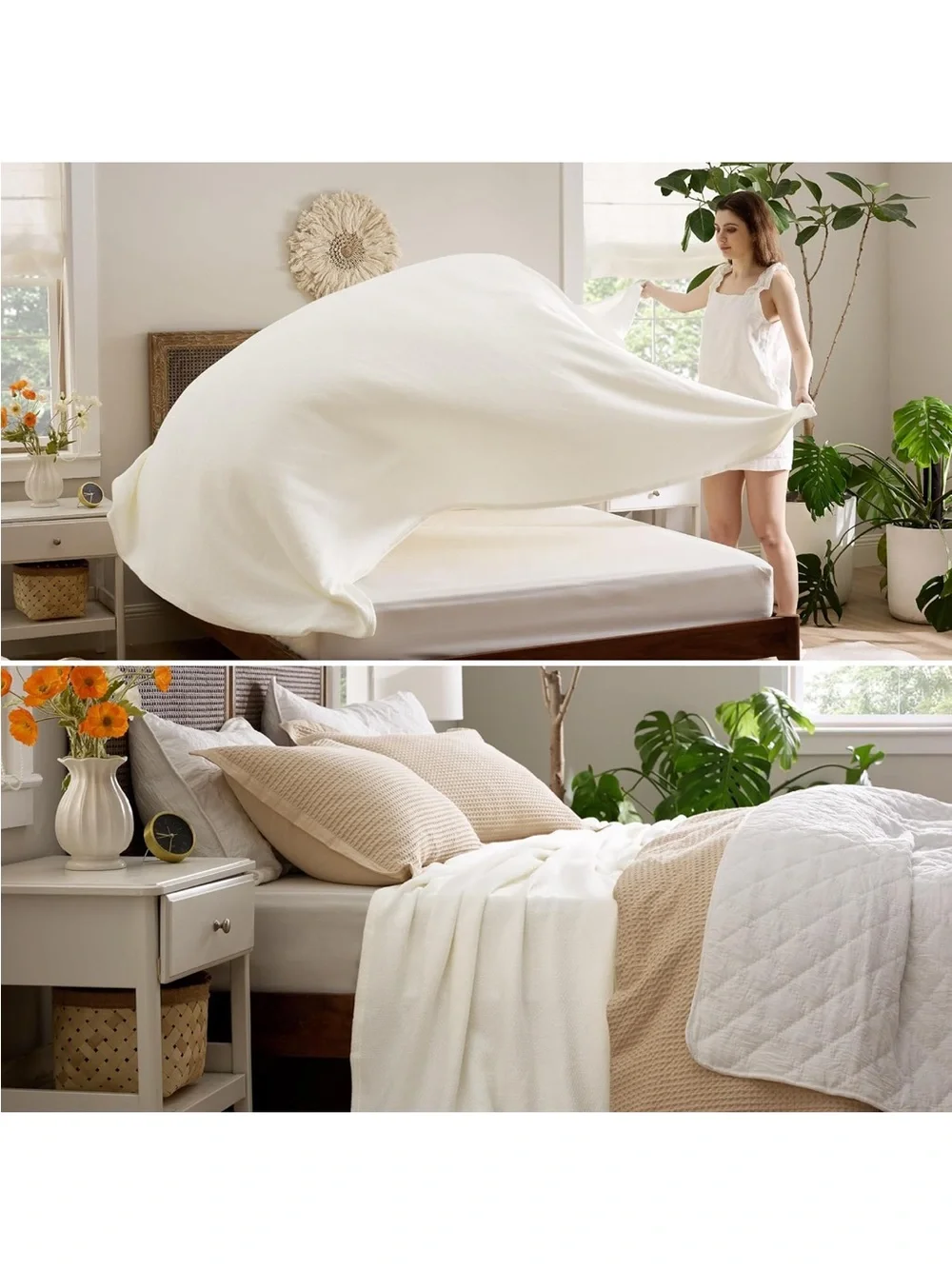 NEW Bedsure GentleSoft 100% Cotton Large Herringbone Blanket, Oversized King